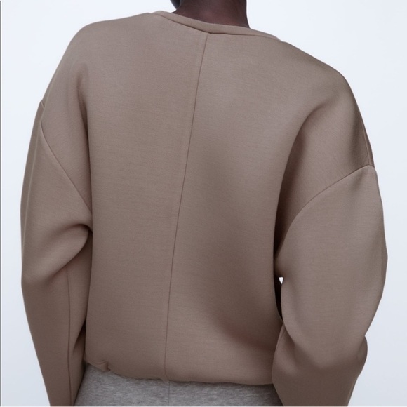 2/25 Zara Neoprene Scuba Pullover Athletic Wear Dusty Rose Small 2712 961 706 - Picture 5 of 7